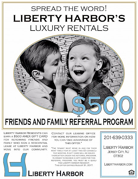 Liberty Harbor’s Friends and Family Referral Program