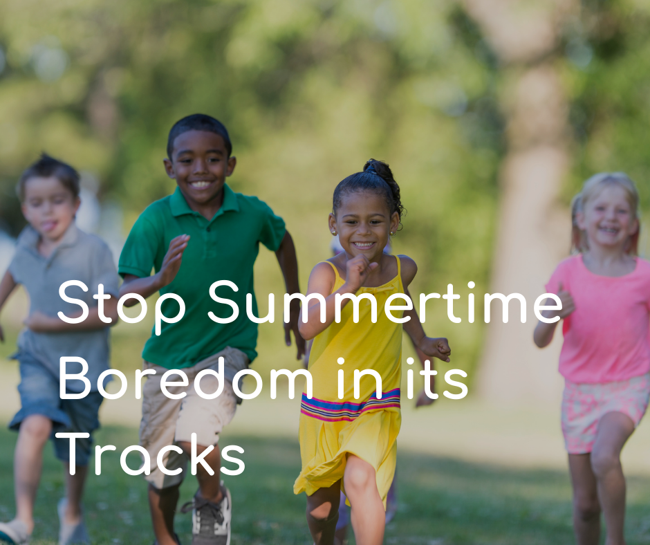 smiling kids running outside