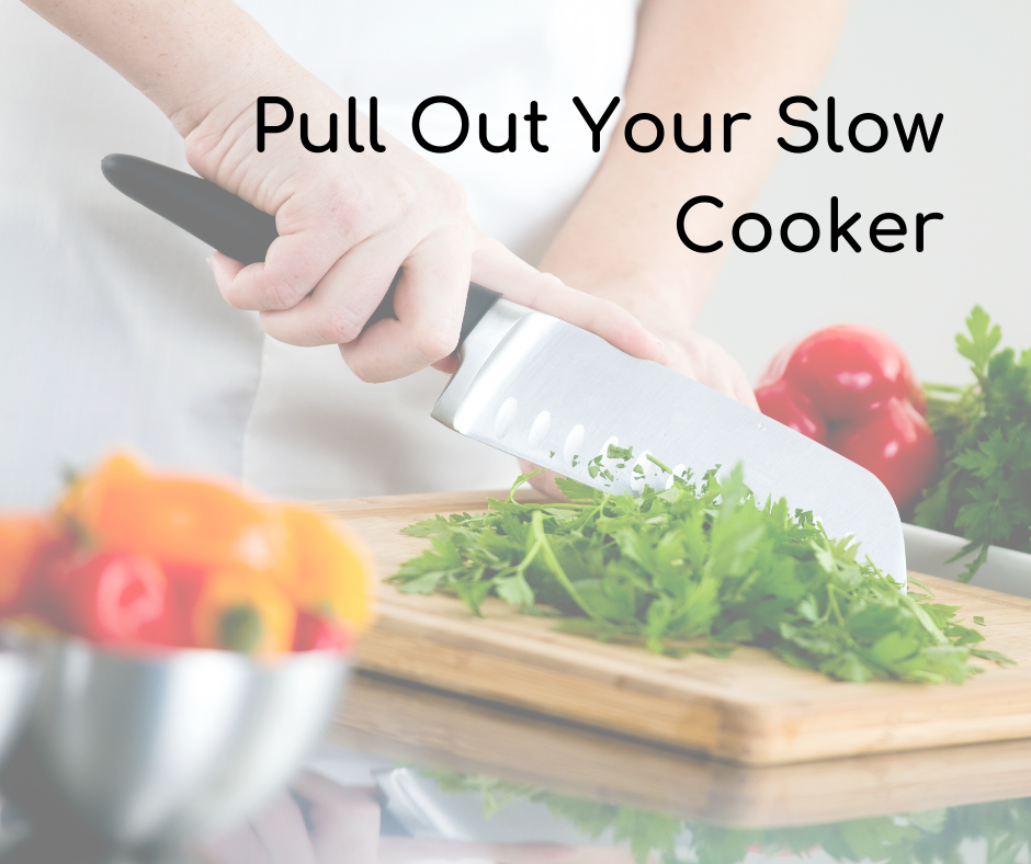 chef preparing meal for slow cooker